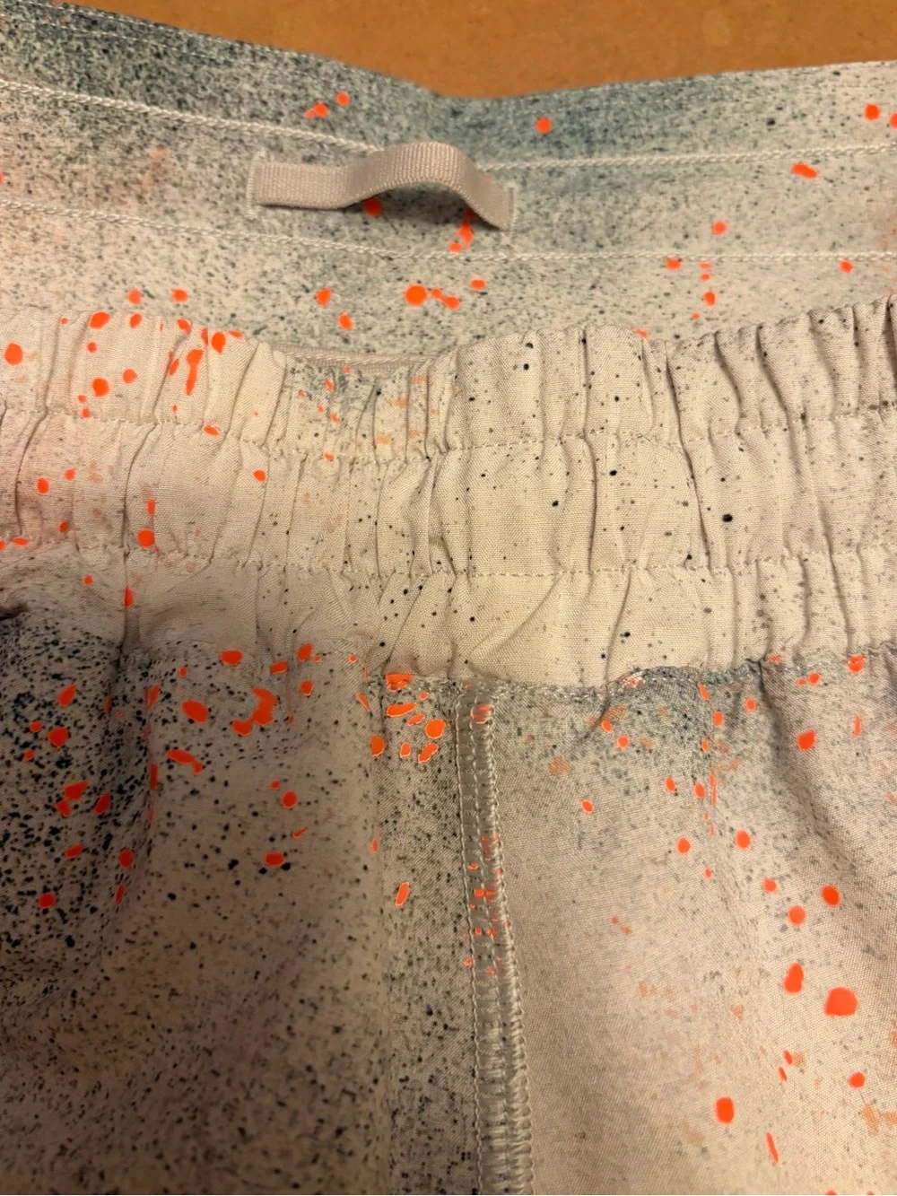 lululemon athletica Light Gray Spray-Print Athletic Shorts with Coral Flecks